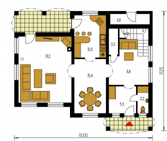 Floor plan of ground floor - COMFORT 124